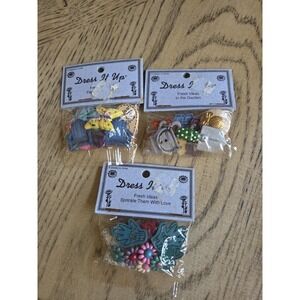 Vintage Buttons Dress It Up Buttons Summer Treats Watermelon Flowers NOS Plants